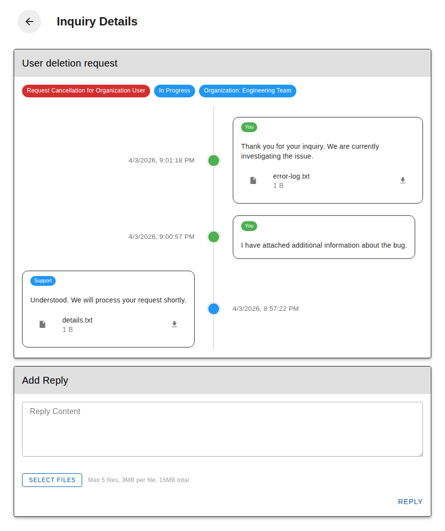 Inquiry details